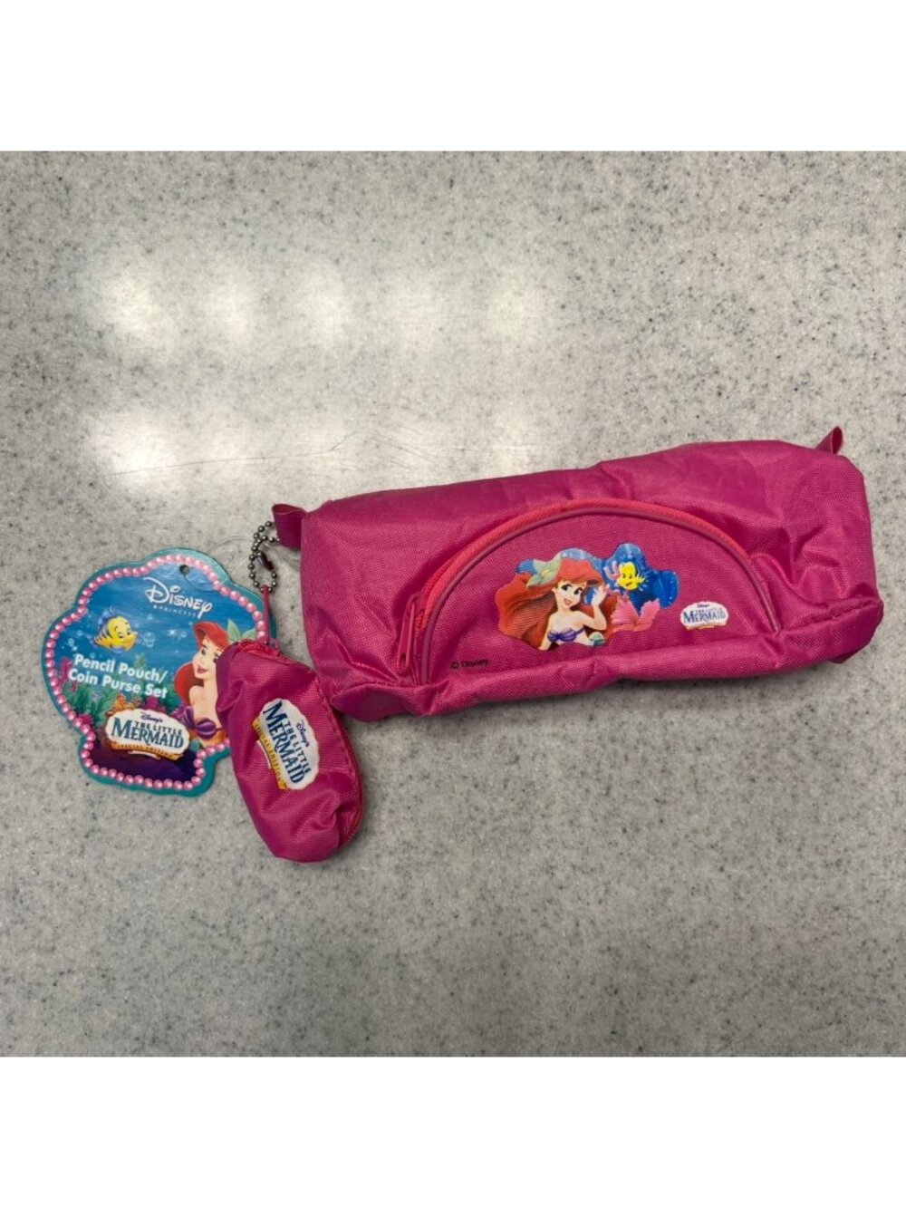 Vintage Disney The Little Mermaid Pencil Pouch Coin Purse Set NWT
